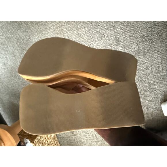 Steve Madden curved wooden Heel rare Y2K heeled vintage Sandal 10 - Picture 7 of 8